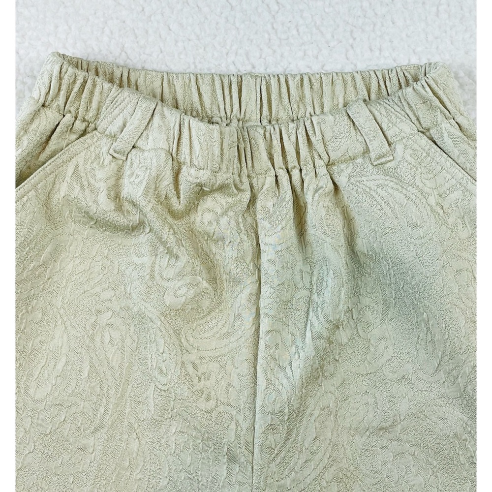 Mint Green High-Waisted Jacquard Ankle Cut Trouser Pants, S/M - Picture 7 of 13